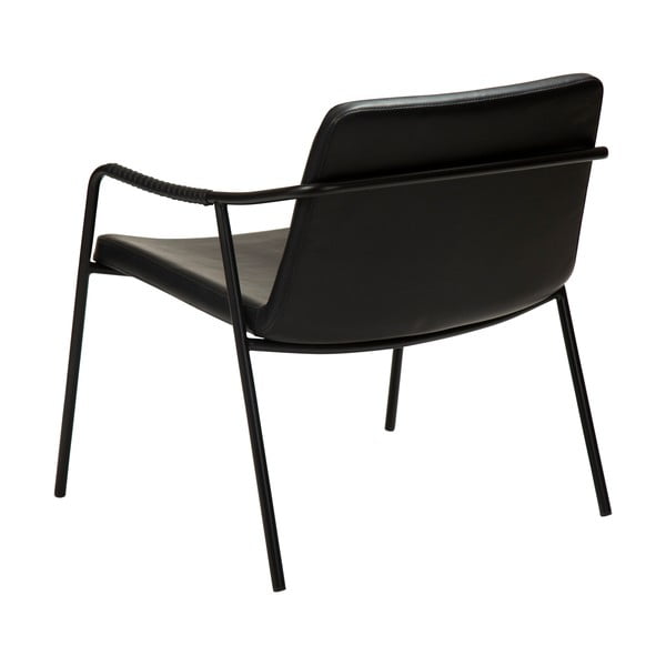 Crna fotelja od imitacije kože DAN-FORM Denmark Boto-image-4