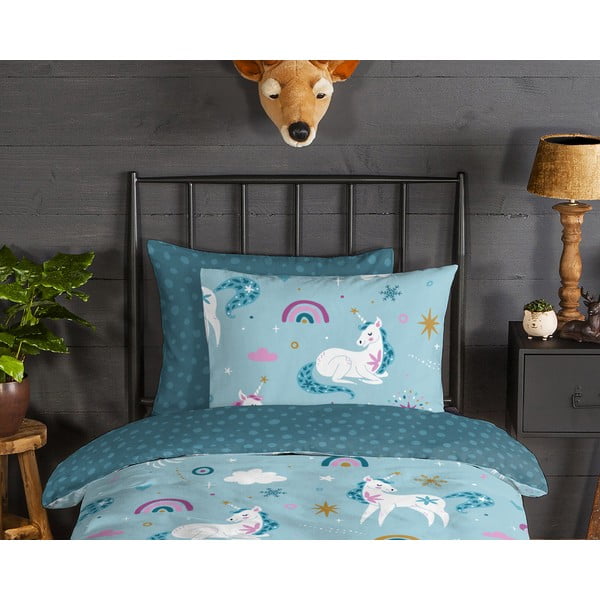 Flanelska dječja posteljina za krevet za jednu osobu 140x200 cm Snowycorn – Good Morning-image-2