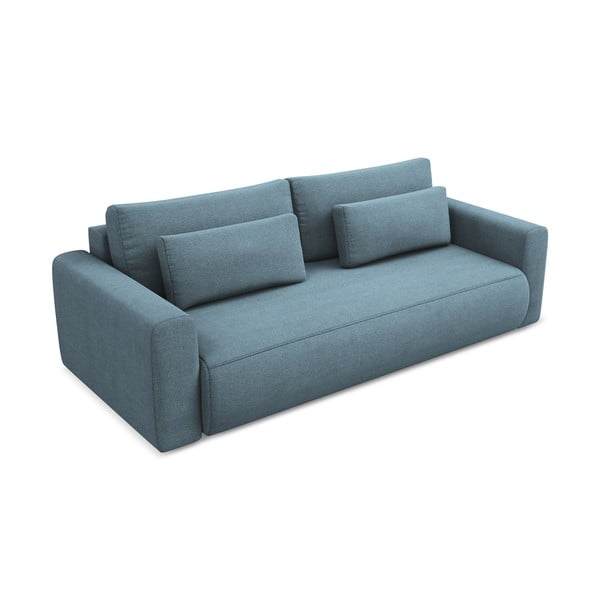 Svijetlo plava sklopiva/s prostorom za odlaganje sofa 238 cm Kapua – Makamii-image-2