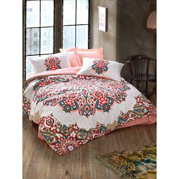 Pamučna posteljina s plahtom Cotton Box Harsa, 200 x 220 cm