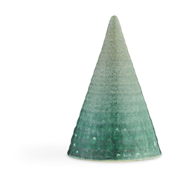 Ukrasni kipić od tirkizne keramike Kähler Design Glazed Cone Aqua, visina 15 cm