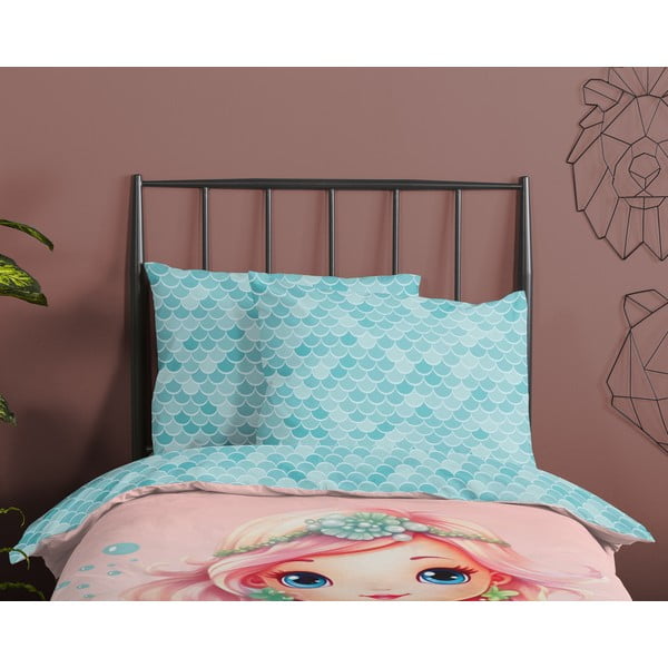 Plava/ružičasta pamučna dječja posteljina za krevet za jednu osobu 140x200 cm Alisse – Good Morning-image-2