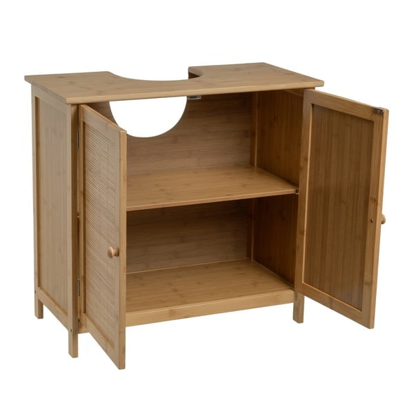 Od bambusa ormarić za ispod umivaonika u prirodnoj boji 63x60 cm – Casa Selección-image-2