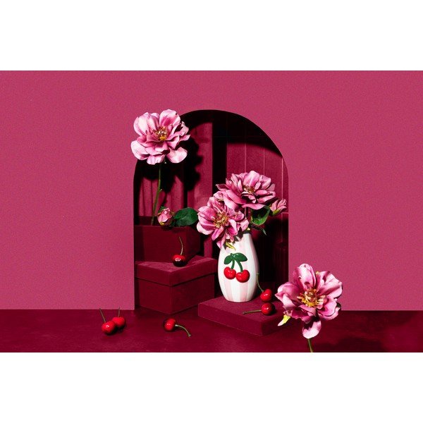 Ručno oslikana vaza od dolomita Cherry – Sass & Belle-image-1