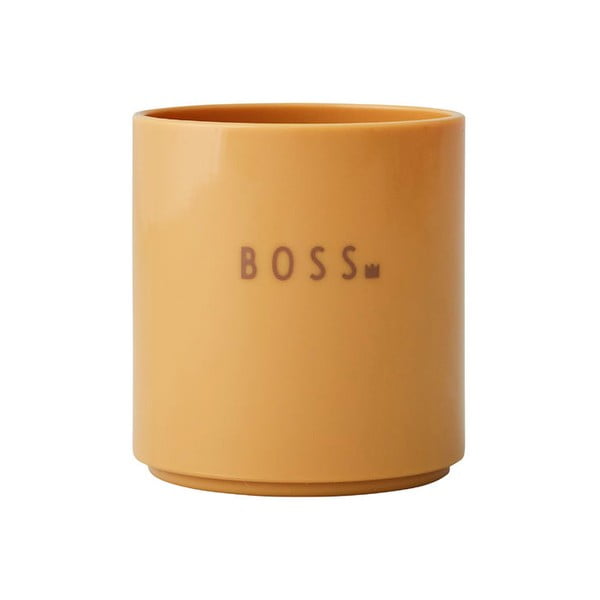 Senf žuta dječja šalica Design Letters Mini Boss