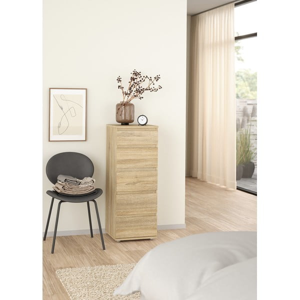 Visoka komoda u dekoru hrasta u prirodnoj boji 40x107 cm Nova – Tvilum-image-1