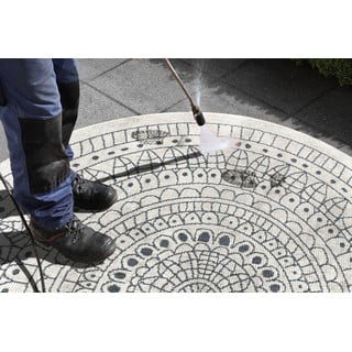 Sivo-krem vanjski tepih NORTHRUGS Porto, ⌀ 140 cm