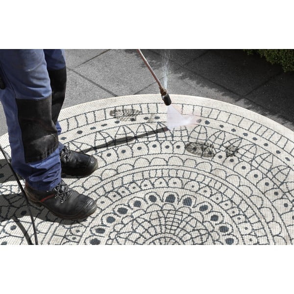 Sivo-krem vanjski tepih NORTHRUGS Porto, ø 200 cm-image-4