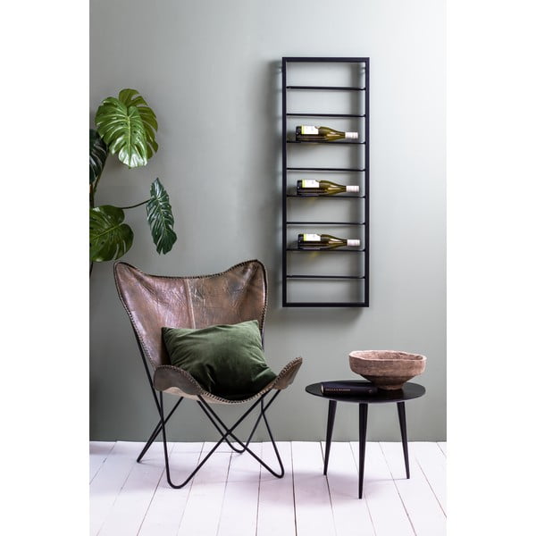 Crni zidni metalni držač za boce vina 42x120x6 cm Macaben – Light & Living-image-2