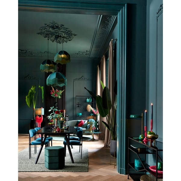 Petrolej zelena viseća svjetiljka s tekstilnim sjenilom ø 50 cm Malacia – Light & Living-image-1