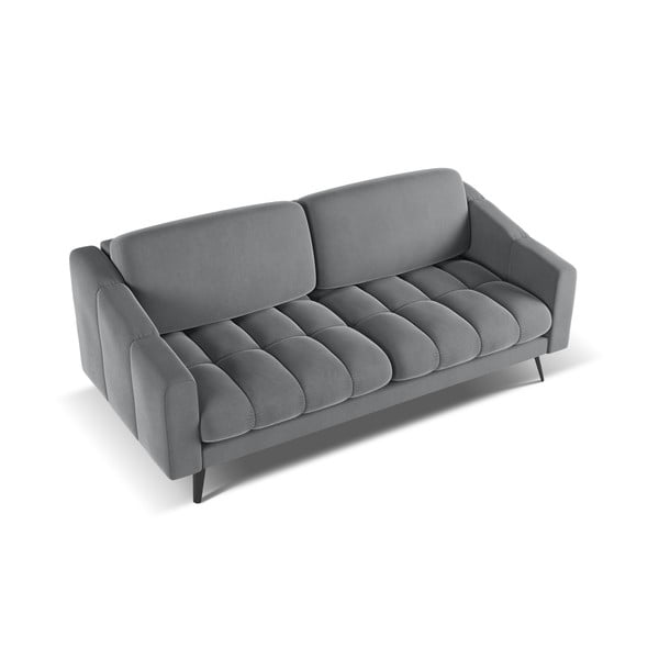 Siva baršunasti sofa 202 cm Nalu – Makamii-image-3