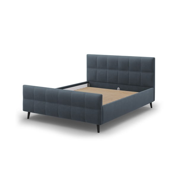Plavo-sivi tapecirani bračni krevet s podnicom 140x200 cm Gigi - Micadoni Home