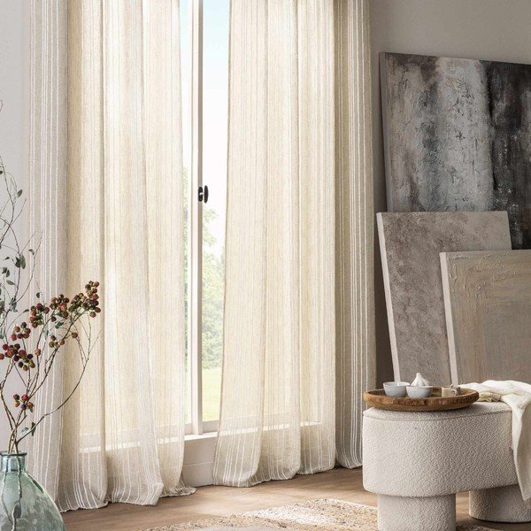 Krem zavjesa 140x260 cm Zaho – douceur d'intérieur-image-1