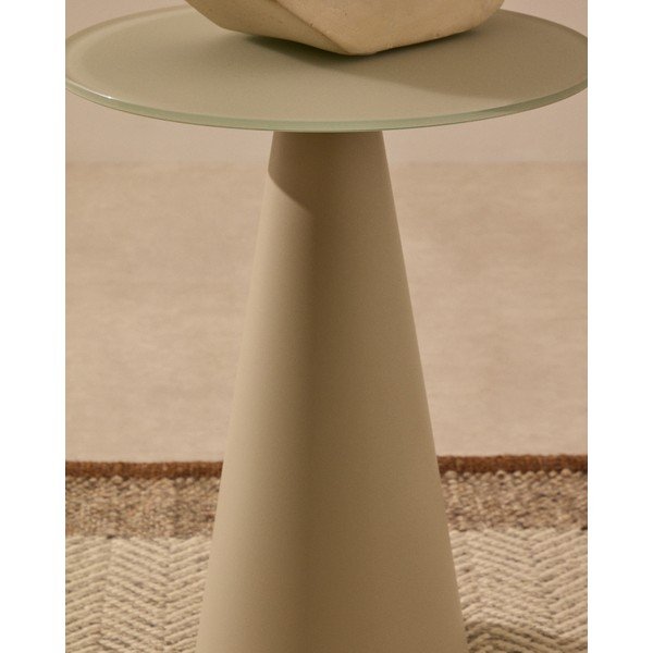 Okrugao pomoćni stol sa staklenom pločom stola ø 35 cm Wilshire – Kave Home-image-2