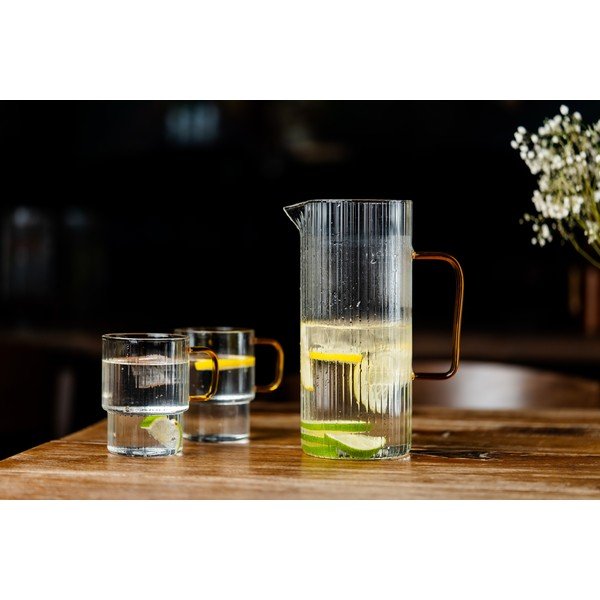 Žute staklene šalice u setu 2 kom za cappuccino 350 ml Livio – Vialli Design-image-2
