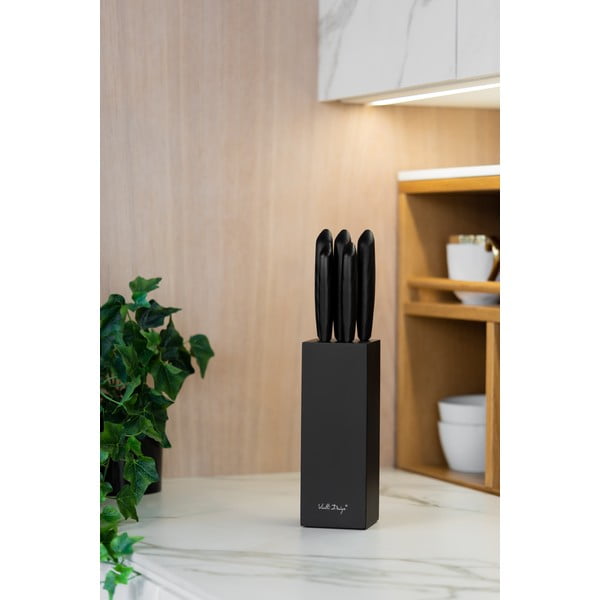 Set od 5 noževa u crnom držaču Vialli Design Caro-image-1