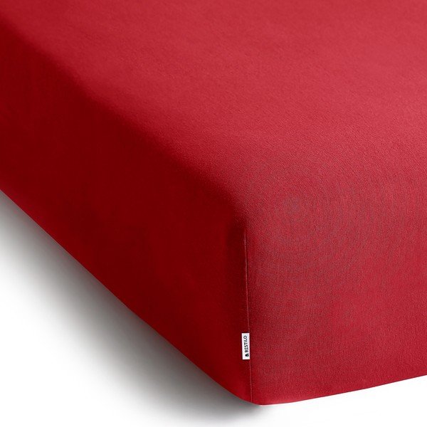 Crvena plahta s gumom od jeseya 180x200 cm Amber – Restilo-image-2