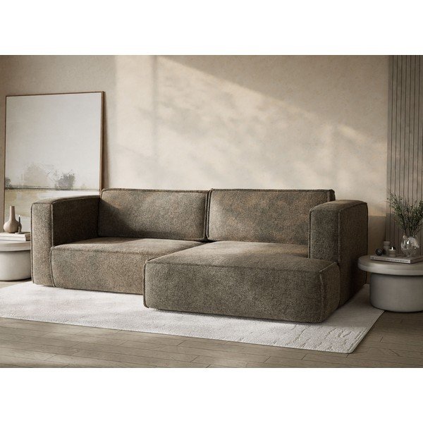 Smeđa sklopiva/s prostorom za odlaganje kutna garnitura od šenila (s desnim kutom/s ležaljkom) Velto – Maison de Rêve-image-4