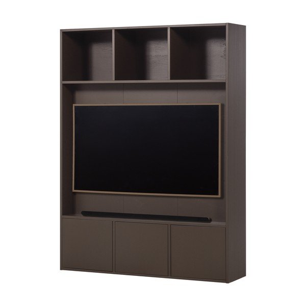 Tamno smeđi TV set od masivnog bora 160x215x40 cm Meggy – WOOOD