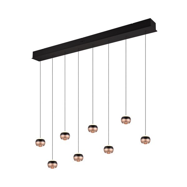 Crna/u bakrenoj boji LED viseća svjetiljka s metalnim sjenilom Orbit – Trio Select-image-4