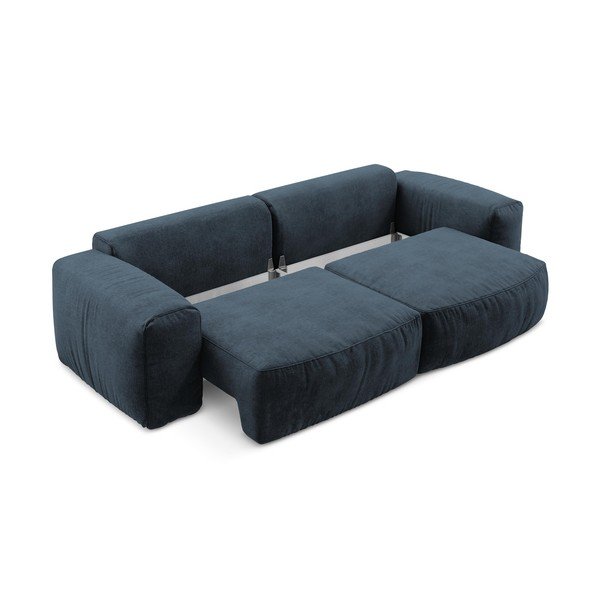 Tamno plava sklopiva sofa od šenila 275 cm Kuki – Makamii-image-4