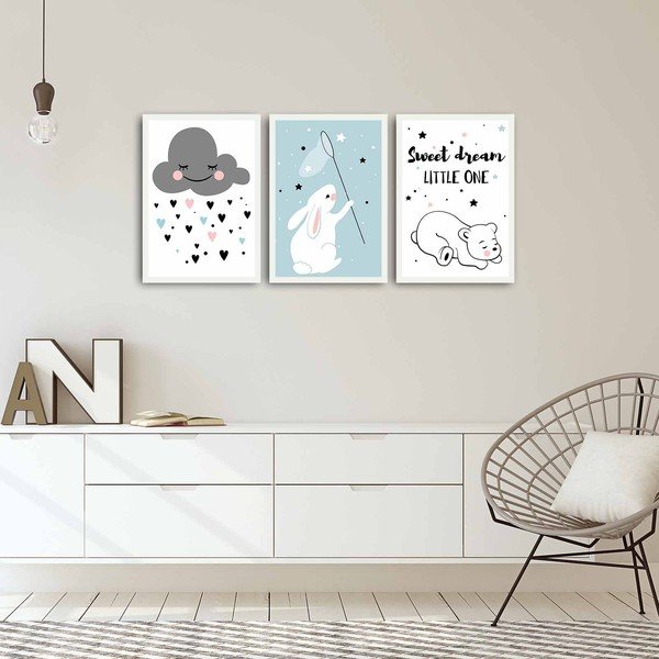 Dječje slike u setu 3 kom 35x50 cm Sweet Dreams Little One – Wallity-image-1