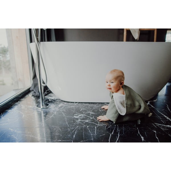 Dječji pončo od kaki muslina veličine M - Malomi Kids-image-4