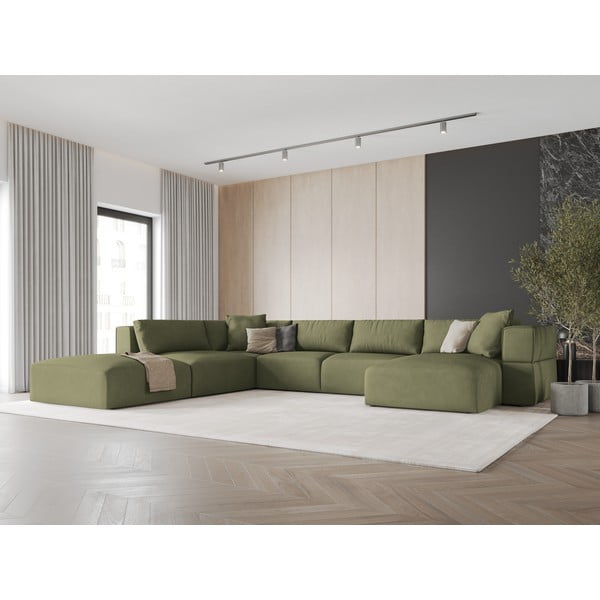 Svijetlo zelena kutna garnitura (s lijevim kutom/u obliku slova "U") Esther – Milo Casa-image-1