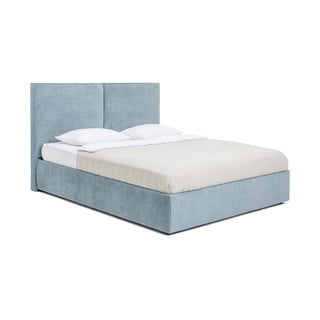 Plavi tapecirani bračni krevet s podnicom i prostorom za odlaganje 180x200 cm Thessa Bold – Bonami Selection