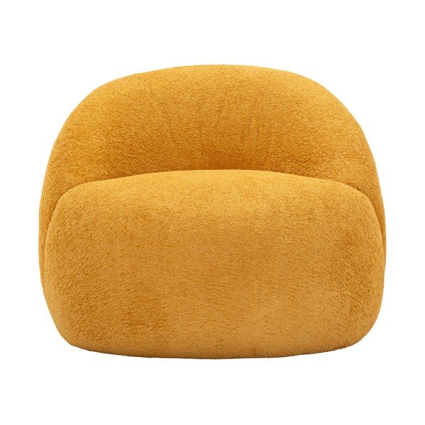 Senf žuta fotelja od bouclé tkanine Ginerva – Mauro Ferretti-image-2