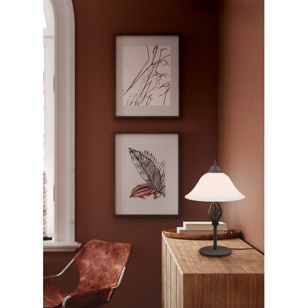 Tamno smeđa stolna lampa sa staklenim sjenilom (visina 50 cm) Rustica – Trio-image-2