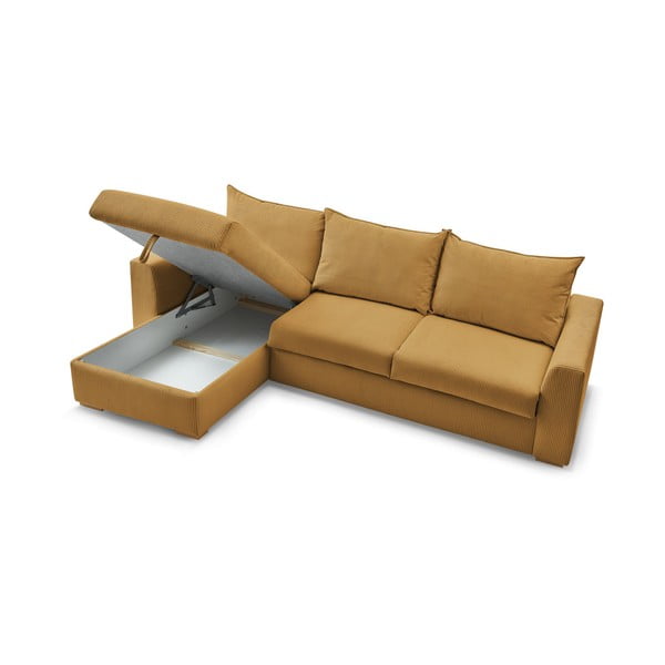 Žuta  sklopiva kutna garnitura od samta (promjenjiva) Augustin – Bobochic Paris-image-4