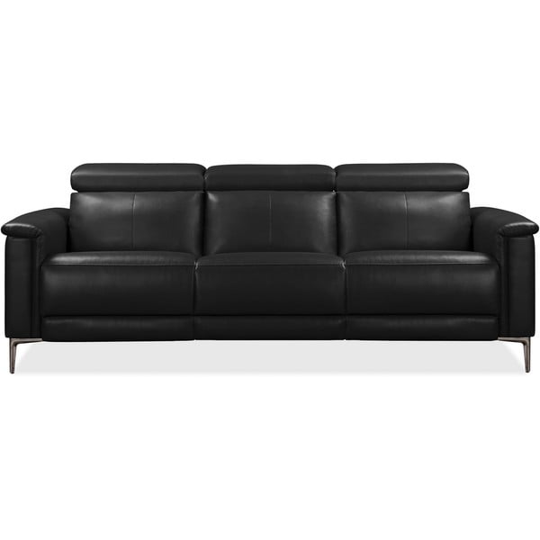 Crna sofa od imitacije kože 222 cm Lund – Støraa