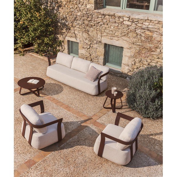 Smeđa/bež podstavljena vrtna sofa Tamaris – Kave Home-image-1
