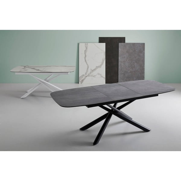 Bijeli mramorni sklopivi blagovaonski stol Sømcasa Ness, 160 x 95 cm-image-1