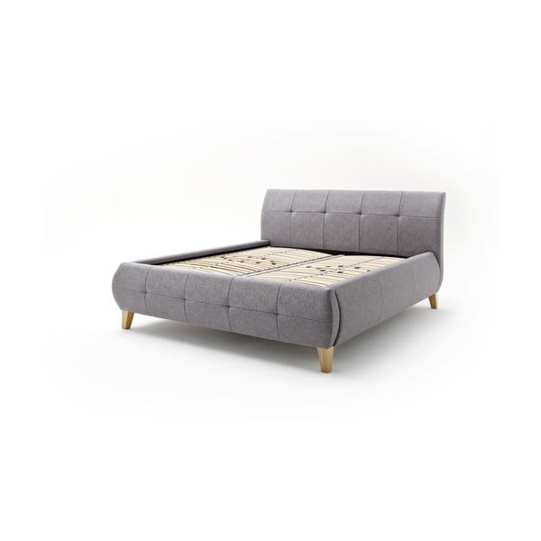 Antracitno sivi tapecirani bračni krevet s prostorom za pohranu s podnicom 180x200 cm Matheo – Meise Möbel