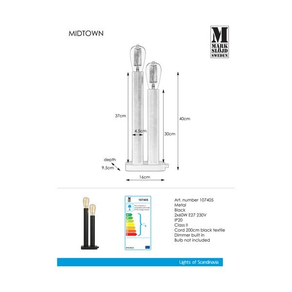 Crna stolna lampa Markslöjd Midtown-image-2