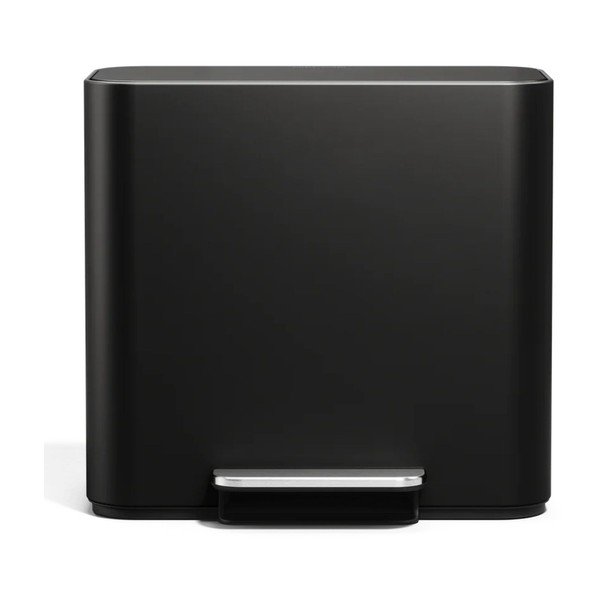 Mat crna željezna kanta za smeće za odvojeni otpad/s pedalom 15 l Dual Mini – simplehuman-image-3