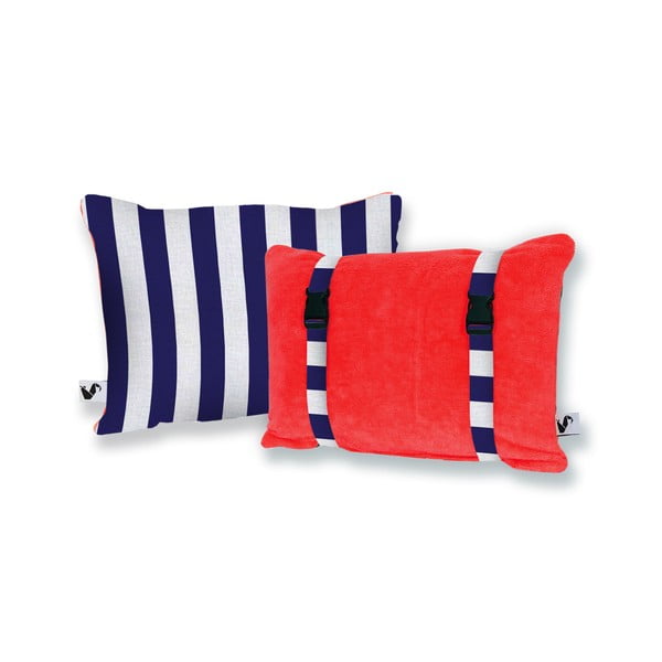 Dvostrani ručno rađeni jastuk za plažu Origama Tomato Stripes, 20 x 30 cm