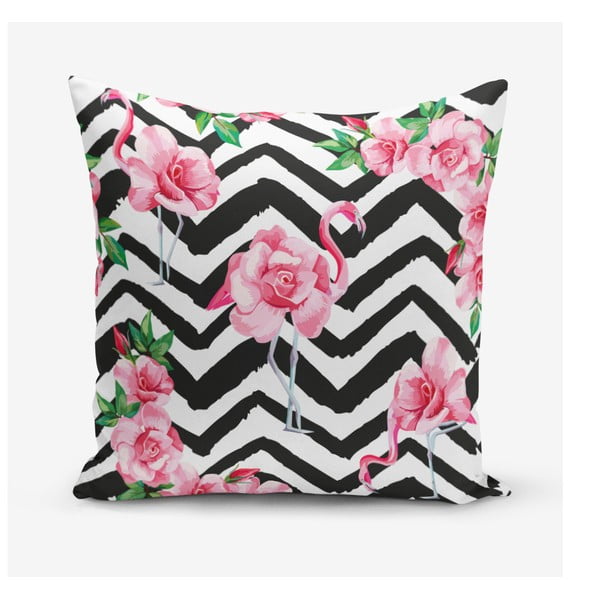 Jastučnica s primjesom pamuka Minimalist Cushion Covers Stripped Flamingo, 45 x 45 cm