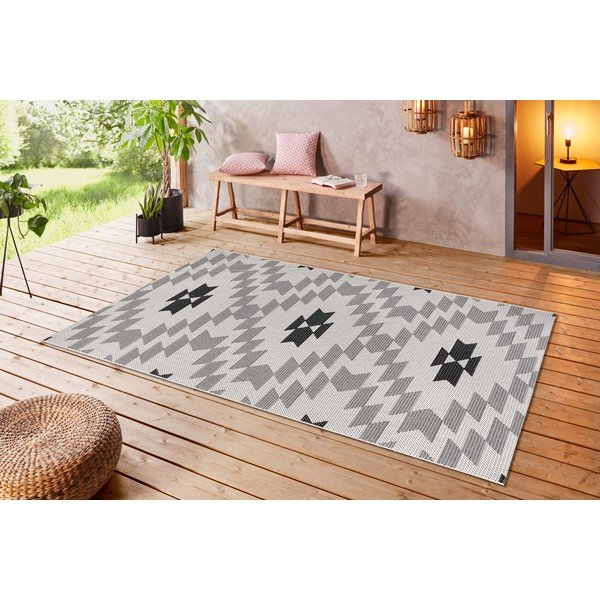 Crno-bijeli vanjski tepih Ragami Geo, 160 x 230 cm-image-3