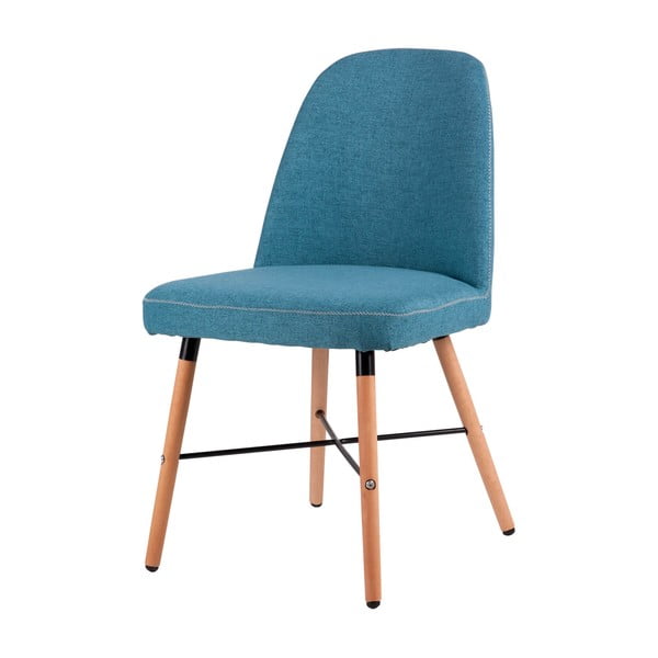 Plava stolica za blagovanje s bazom od bukovog drveta sømcasa Kalia