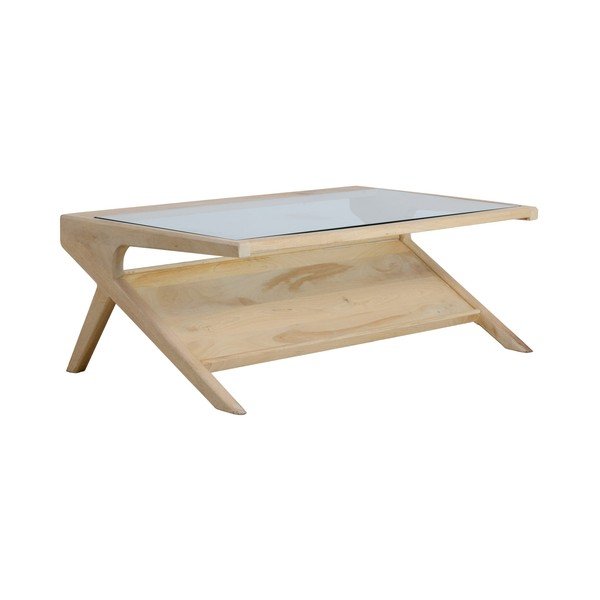 Stolić za kavu sa staklenom pločom stola u svijetloj prirodnoj boji 70x112 cm Yuki – Light & Living