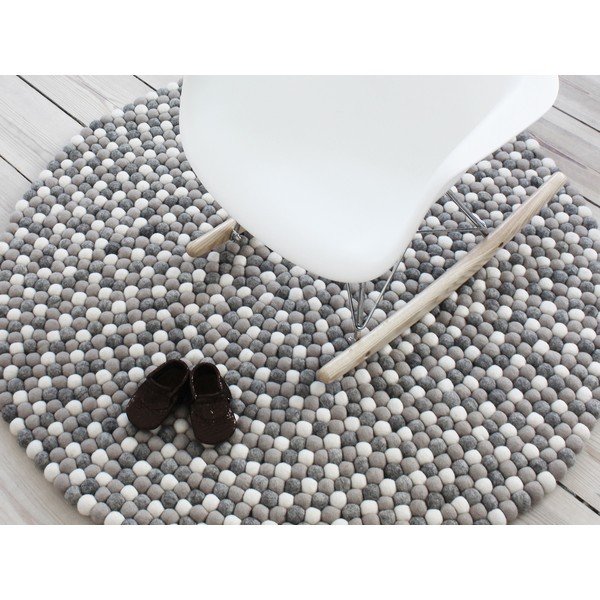 Svjetlosivi tepih od vunenih pompona Wooldot Ball Rugs, ⌀ 120 cm-image-2