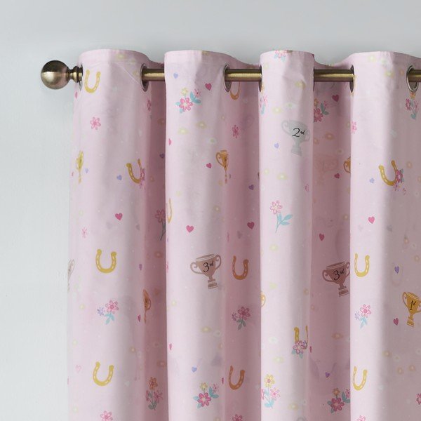 Krem dječje zavjese u setu 2 kom 168x183 cm Happy Horses – Catherine Lansfield-image-1