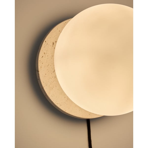 Bijela/krem mramorna zidna lampa ø 20 cm Malachi – Kave Home-image-2