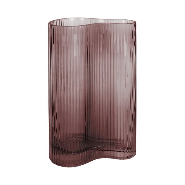 Smeđa staklena vaza PT LIVING Wave, visina 27 cm