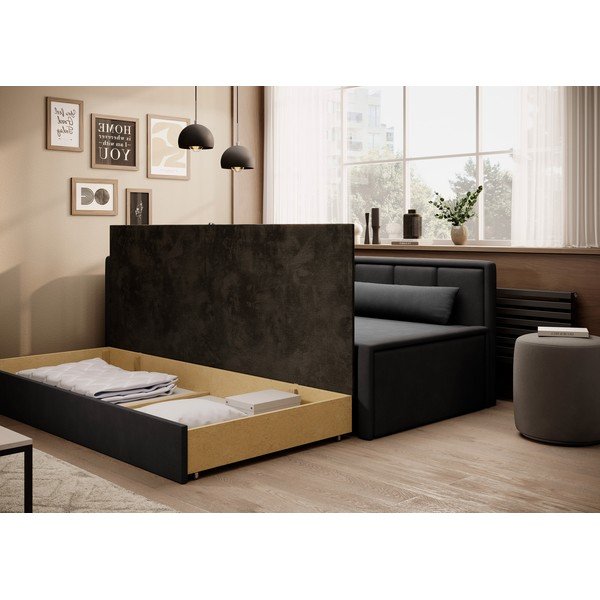 Tamno siva sklopiva/s prostorom za odlaganje sofa od šenila 214 cm Fulgeo – ELTAP-image-3