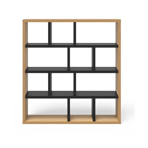 Crna/u prirodnoj boji biblioteka u dekoru hrasta 150x159 cm Berlin – TemaHome
