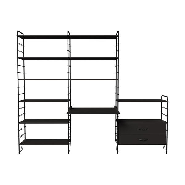 Crni modularni sustav polica 244x204 cm Dakota – Tenzo-image-1
